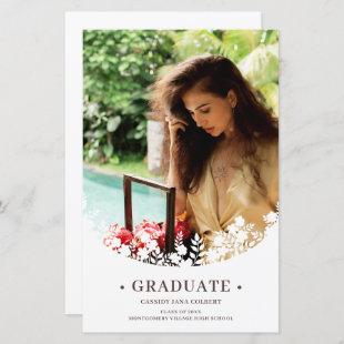 Cheap Graduate Elegant Floral Frame Photo