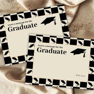 Checkered Graduation Party Leave a Message Enclosure Card