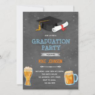 Cheer beer graduation theme invitation