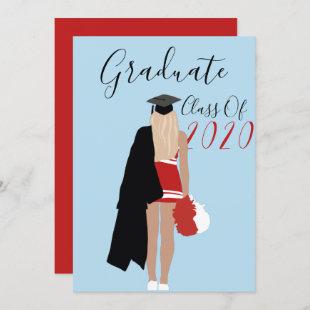 Cheerleader | Blonde Red Uniform | Graduation Invitation