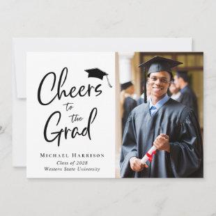 Cheers Grad Photo Graduation Party Invitation