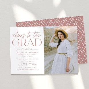Cheers to the Grad Dusty Rose Graduation Party Invitation