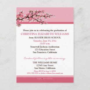 Cherry Blossom Graduation Announcement (pink)