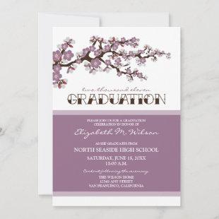 Cherry Blossom Graduation Announcement (purple)