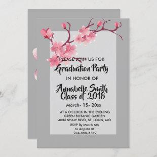 Cherry Blossom   Graduation Invitation