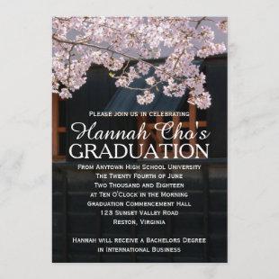 Cherry Blossoms Graduation Announcement