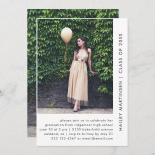 Chic Black and White Two Photo Graduation Party  Invitation