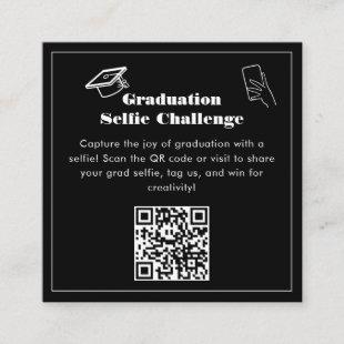 Chic Black & White Graduation Selfie Challange Enclosure Card