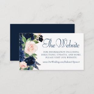 Chic Blooms | Navy Blue and Blush Floral Website Enclosure Card