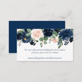 Chic Blooms | Navy Blue and Blush Garland Website Enclosure Card