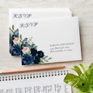 Chic Blooms | Romantic Floral RSVP Return Address Envelope