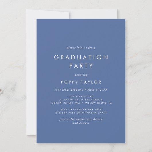 Chic Blue Photo Graduation Party Invitation