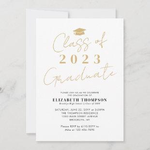 Chic Class of 2023 Gold Graduate Graduation Party Invitation