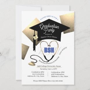 Chic Editable Nurse Graduation Party Invitation