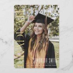 Chic gold foil Photo Graduation announcement cards