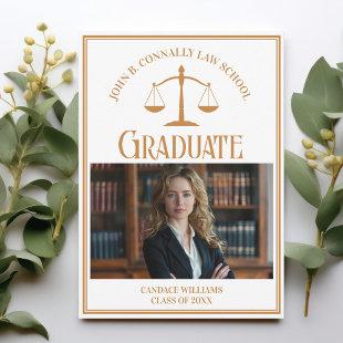 Chic Gold Law School Graduation Photo Announcement