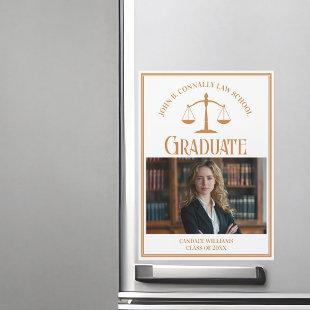 Chic Gold Law School Graduation Photo Magnet Card