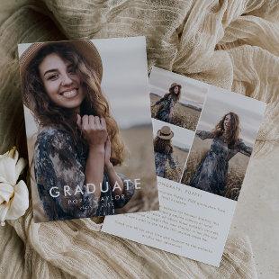 Chic Gold Message Photo Collage Graduation Announcement