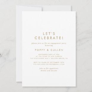 Chic Gold Typography Let's Celebrate Invitation