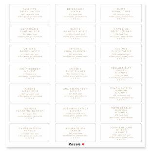 Chic Gold Typography Wedding Guest Address Labels
