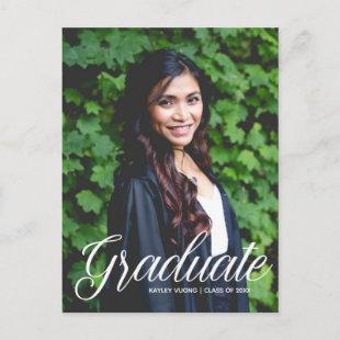 Chic Graduate Photo 2024 Graduation Announcement Postcard