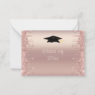 Chic Graduation Party Invitation Rose Gold Glitter