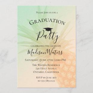 Chic Pineapple Graduation Party Invitation