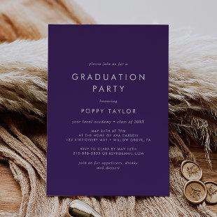 Chic Purple Graduation Party Invitation