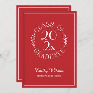 Chic Red Class Of 2024 Graduation Party Invitation