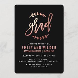 Chic Rose Gold Foil | Graduation Party Invitation