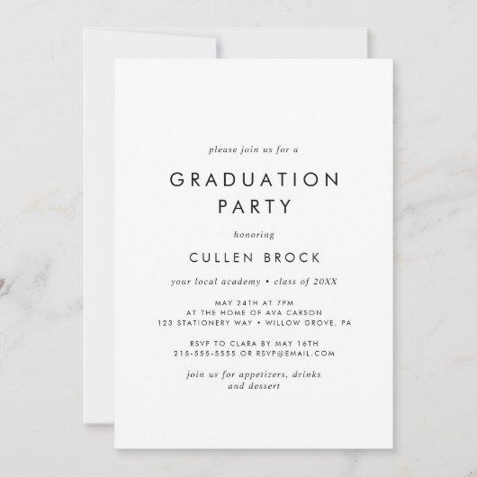 Chic Typography Class of 2024 Photo Graduation Invitation