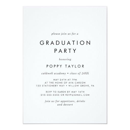 Chic Typography Graduation Party Invitation