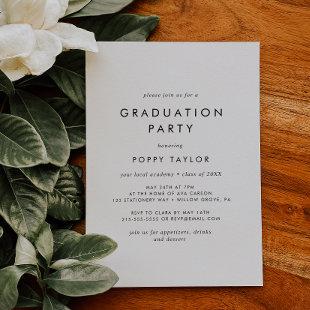 Chic Typography Graduation Party Invitation