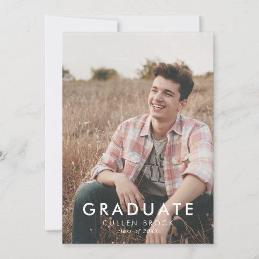 Chic Typography Message and Photo Graduation Announcement