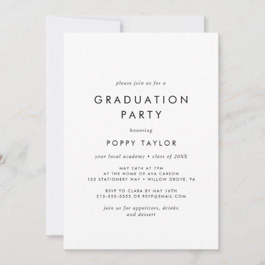 Chic Typography Photo Graduation Party Invitation