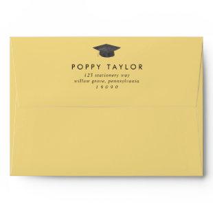 Chic Yellow Graduation Announcement Envelope
