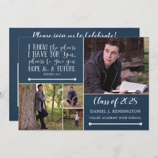 Christian Bible Verse Graduation Photo Collage Invitation