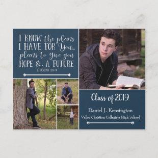 Christian Bible Verse Photo Collage Graduation Postcard