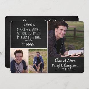 Christian Graduation Bible Verse Photo Collage Invitation