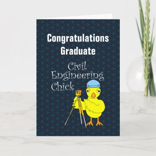 Civil Engineering Chick Graduation Card