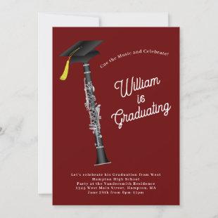 Clarinet Musician Graduation Party Music Invitation