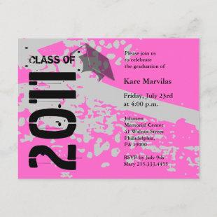Class of 2011 Invitation ABP231 Pink Abstract