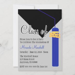Class Of 2011 Tassel Graduation Invitation (Blue)