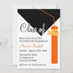 Class Of 2012 Tassel Graduation Invite (Orange)