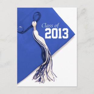 Class of 2013 Royal Blue Cap Graduation Postcard