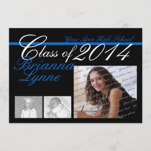 Class of 2014 Color Change Tri Photo Invitation