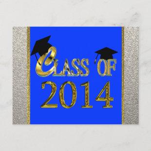 Class Of 2014 Royal Blue Graduation Invitations