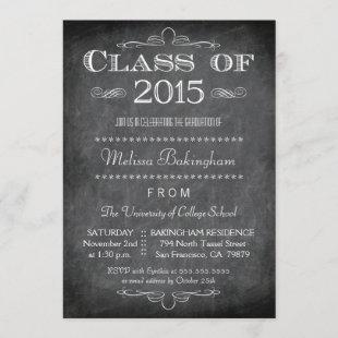 Class of 2015 chalkboard graduation party invite