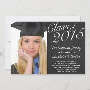 Class of 2015 Graduation Party Chalkboard Portrait Invitation