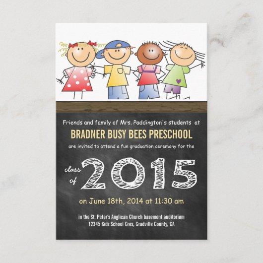 Class of 2015 Little Cartoon Children Preschool Invitation